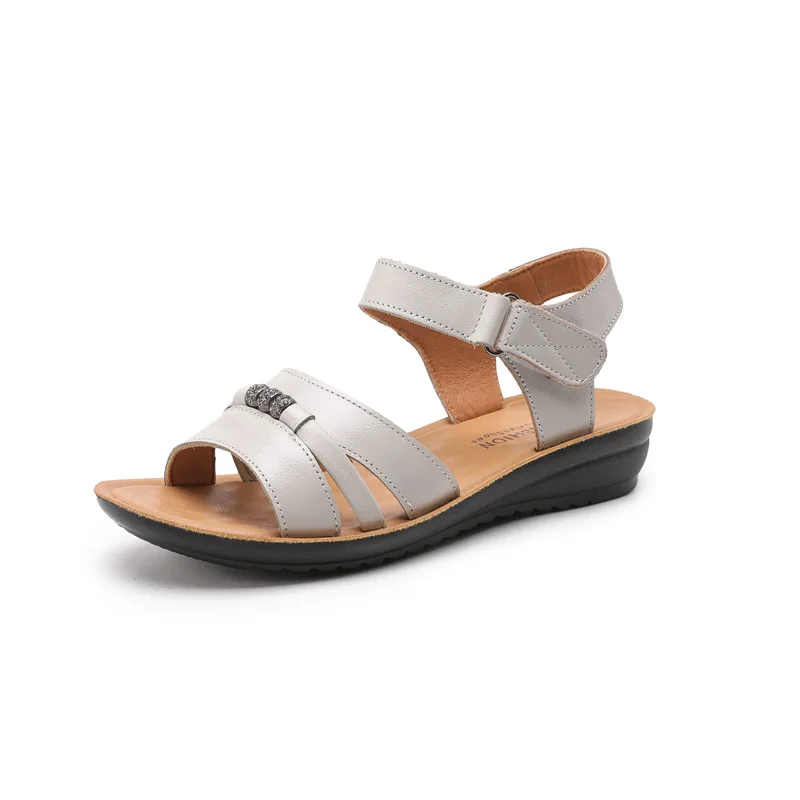 Women Sandals 2023 Fashion Outdoor Wedges Shoes For Women Summer Flat Non-slip Soft Bottom Elderly Beach Casual Shoes Plus Size