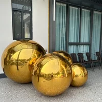 Gold Inflatable Mirror Ball Double layer Inflatable Mirror Balloon Airtight Giant PVC Sealed Sphere For Events Stage Decoration 2