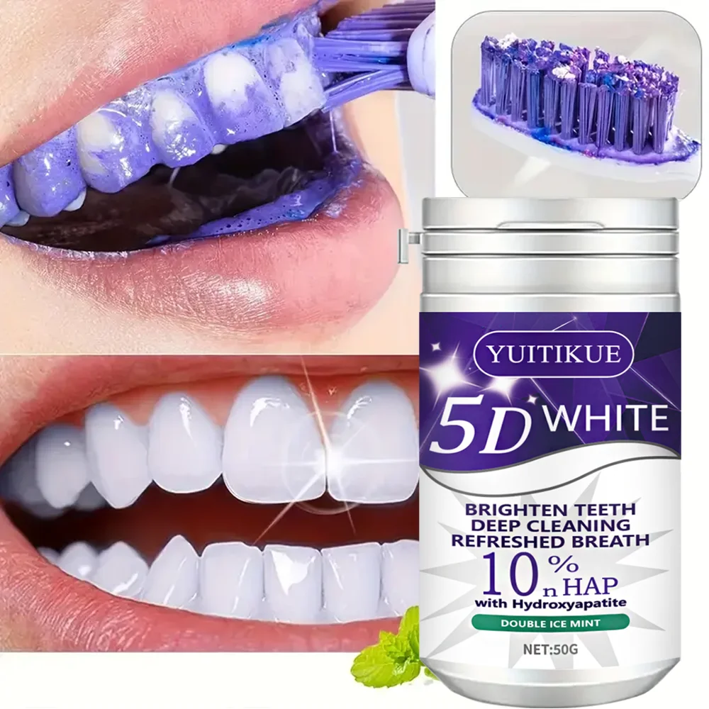 Purple Teeth Cleaning Powder, deep cleaning, fresh breath. Contains 10% aluminum hydroxide, contains hydroxyapatite