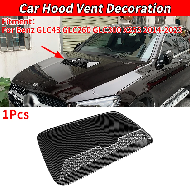 

For Benz GLC43 GLC260 GLC300 X253 2014-2023 Car Engine Hood Intake Outlet Cover Panel Fake Decorative Bonnet Cooling Air Vent
