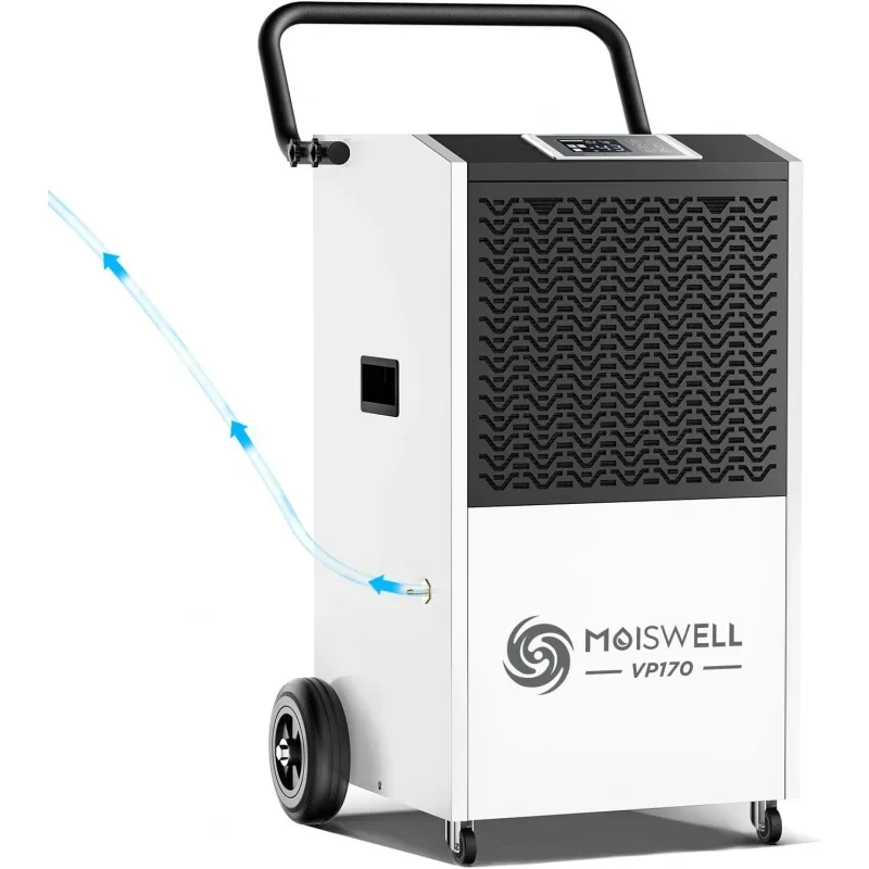 

170 Pints Commercial Dehumidifier with Pump and Drain Hose for Basements and Large Spaces up to 7,500 Sq Ft, 5 Years Warranty