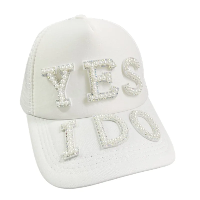 Wedding Baseball Cap Pearl TRIBE Bride MR Wedding Decoration Bridesmaid Gift Team Bachelor Party Photo Props Letter Wedding Day 3