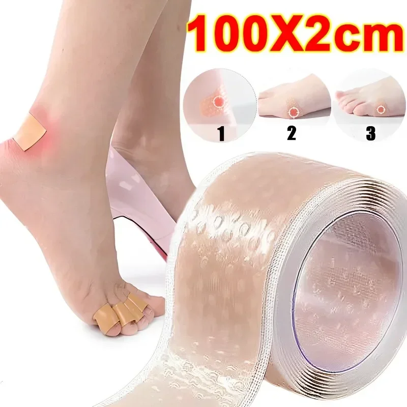 heel protector 100cm Invisible Anti-wear Sticker Women Silicone Gel Heel Protector Pain Relief Adhesive Patch Cushion Foot Care Shoe Pads