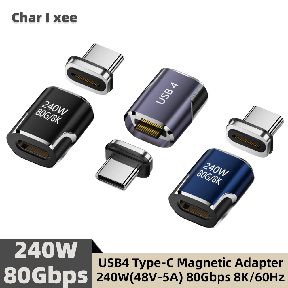 High-Speed Magnetic USB-C Adapter – 80Gbps, 240W, Supports 8K Resolution