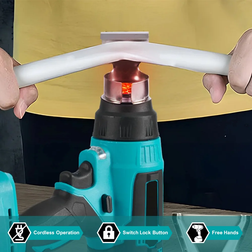 For Makita 18V Battery CordlessHandheld Wireless heating gun Max 500℃ Heat Gun 4 Nozzles For Crafts Shrink Tubing,Vinyl Wrap 2