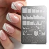 French Nail Art Stamping Plate 14.5X9.5cm Geometry Wave Line Drawing Templates Flower Lace Stamp Nail Charm Mold Stencil Tools @ 1