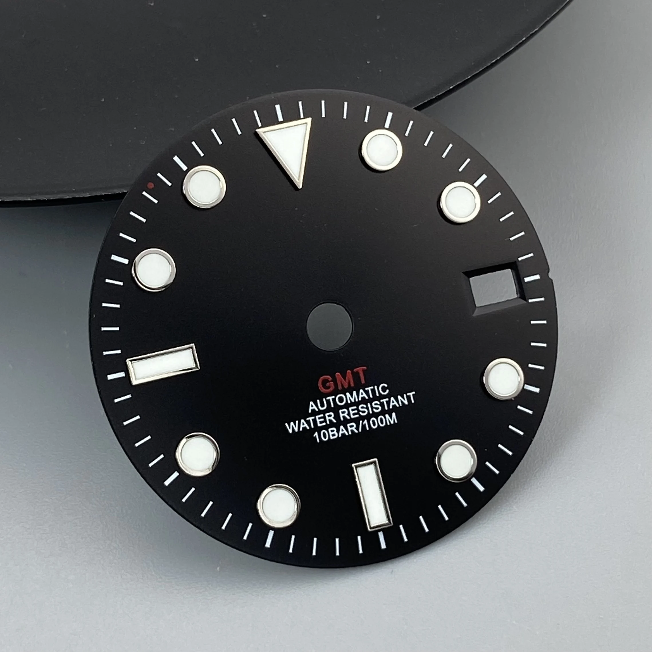 Green Luminous Single Date Dial - 28.5mm Watch Accessory with Custom Logo Option