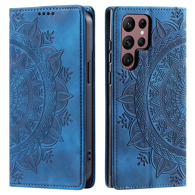 Magnetic Mandala Leather Phone Case with Enhanced Protection