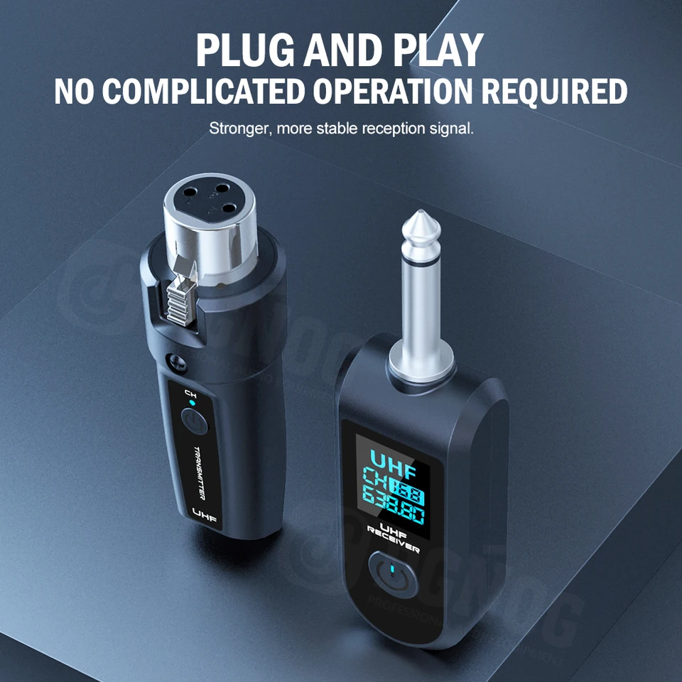 Ricevitore Microfono Wireless UHF Con Adattatore XLR – Sistema Stage Performance