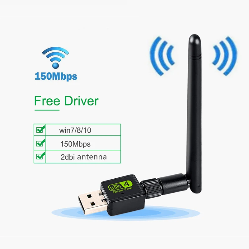 Adattatore Wifi Usb Driver Gratuito Per Windows 7/8/10 Wi Fi Antenna Scheda Di Rete Wireless Da 150M Per Laptop Desktop