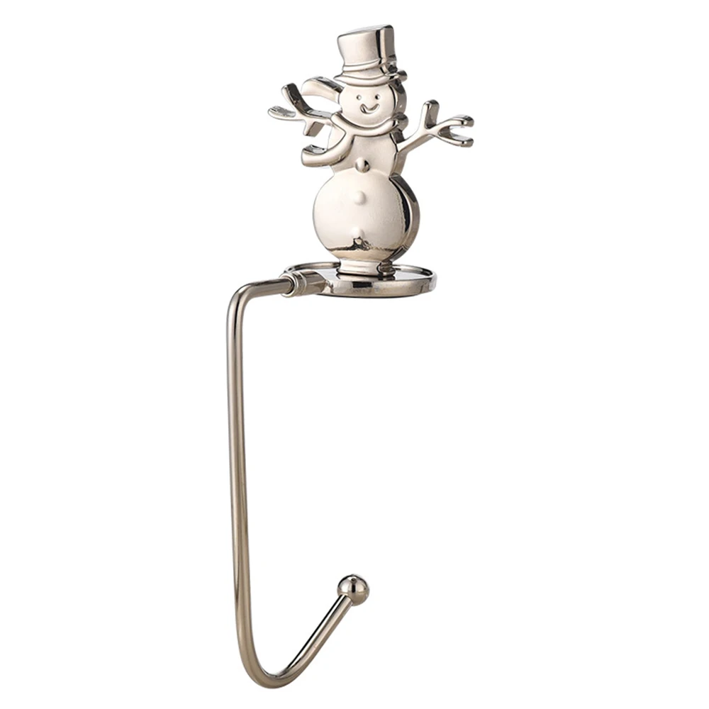 thumbnail image 1 of Soporte de calcetín navideño para repisa de seguridad, ganchos antideslizantes con forma de muñeco de nieve y alce para chimeneas, 1 of 5