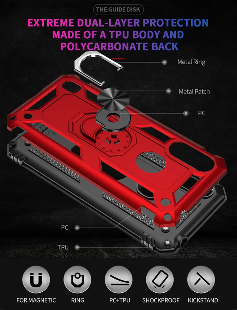 Phone Waterproof Case Iphone Case Magnetic Wireless Charging Case Phone Case Magnetic Case Magsafe Case Phone Protector Cover Leather Phone Case Ipod Cover Case Plastic Casing For Motorola Moto E5 E6 Plus E7 E7i Power Case Shockproof Magnetic ring Bracket Cover For Moto E6S E6i E