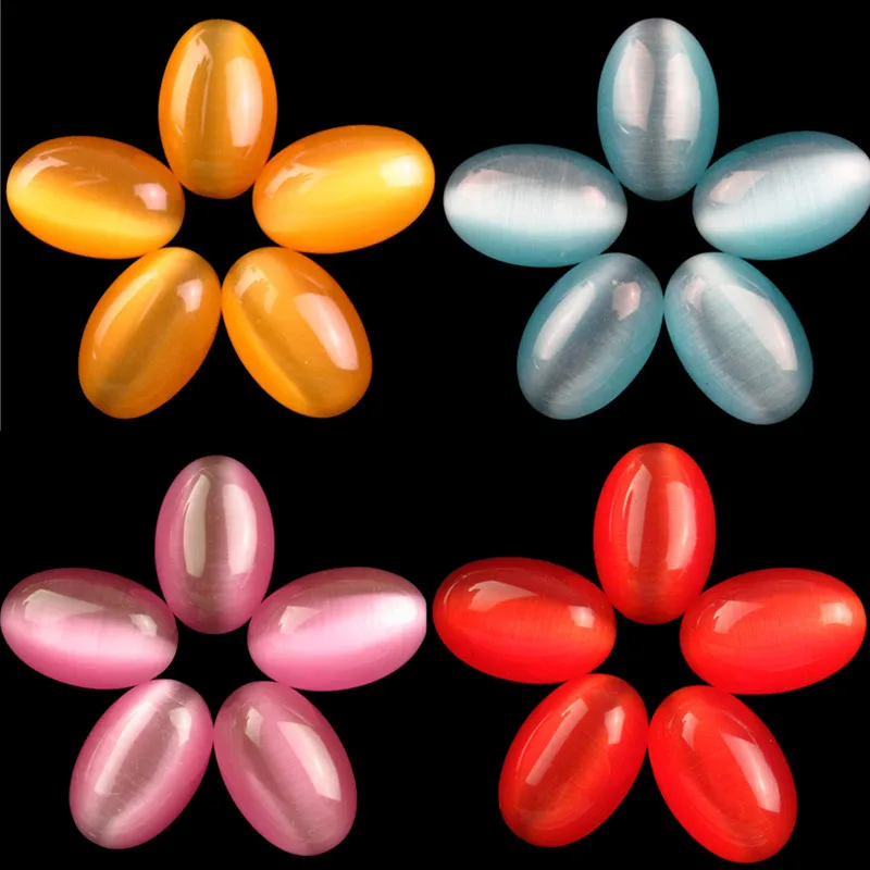 

Овальный кабошон «кошачий глаз», 5 шт./лот, 30x20x12 мм