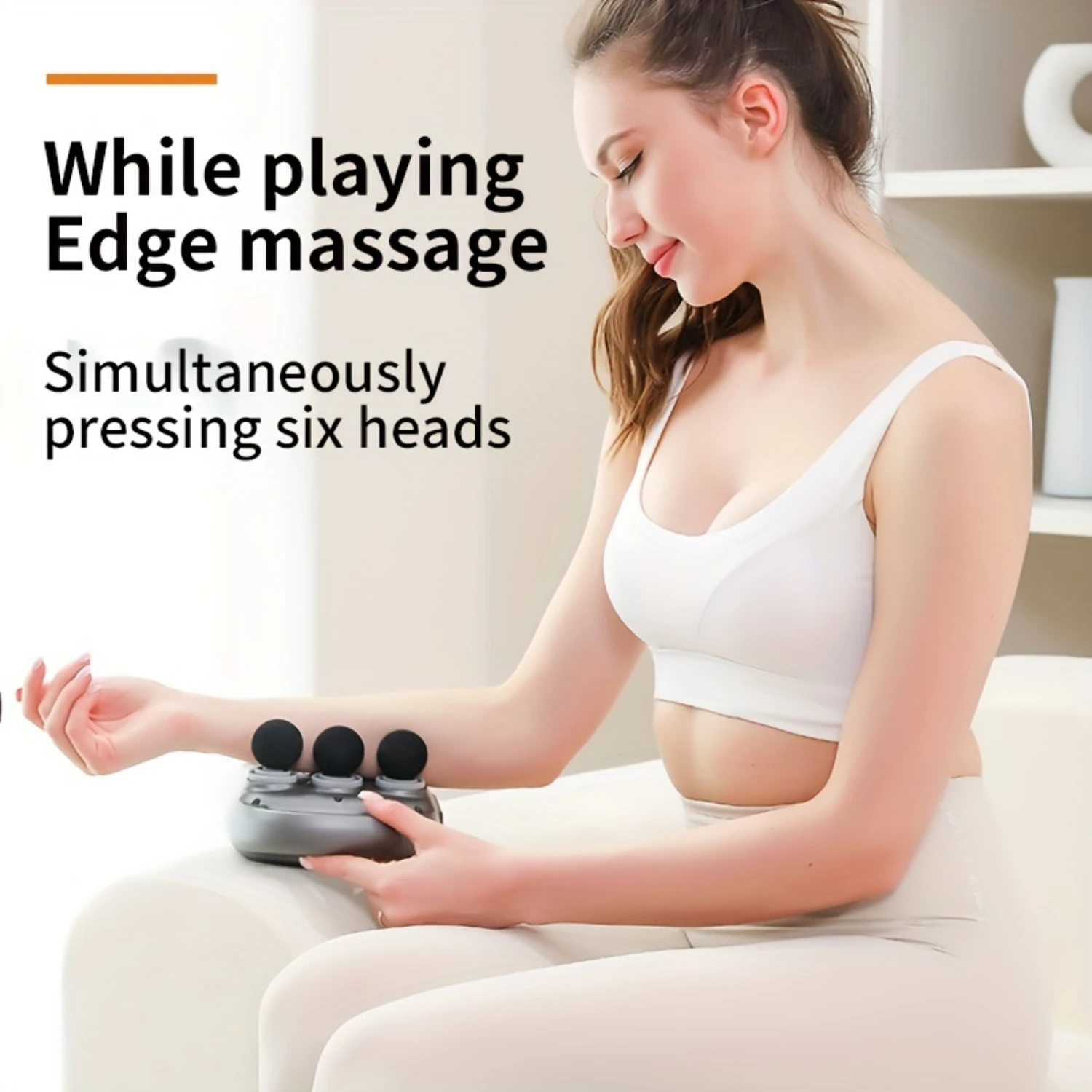 6-Head Lcd Fascia Gun-Usb Rechargeable, High-Frequency Vibration Massager For Full Body Muscle Relaxation, Ideal For Waist & B