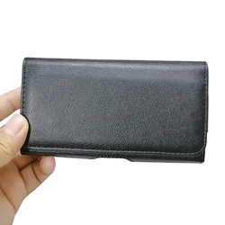 Universal Phone Bag with Waist Clip Holder and Secure Cover (Black 5.5inch)