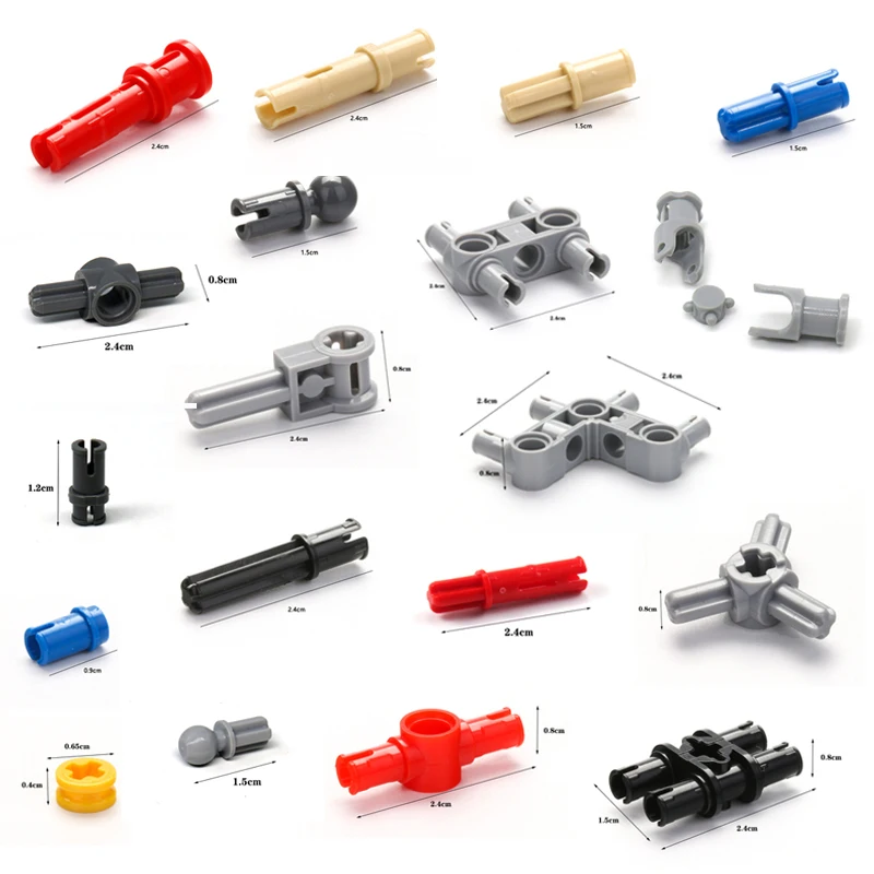 

NEW Technical Accessories MOC Part Connector Pins Cross Axle Building Block Bricks DIY Fit for 2780 61903 6558 6562 61903 Toys
