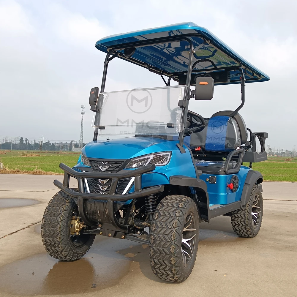 Smart 4 Wheel 4 Seat Miglior Prezzo Golf Cart Club Car 10 Pollici Display Am/Fm Blue Tooth Stereo Golf Cart Litio Golf Hunting Cart