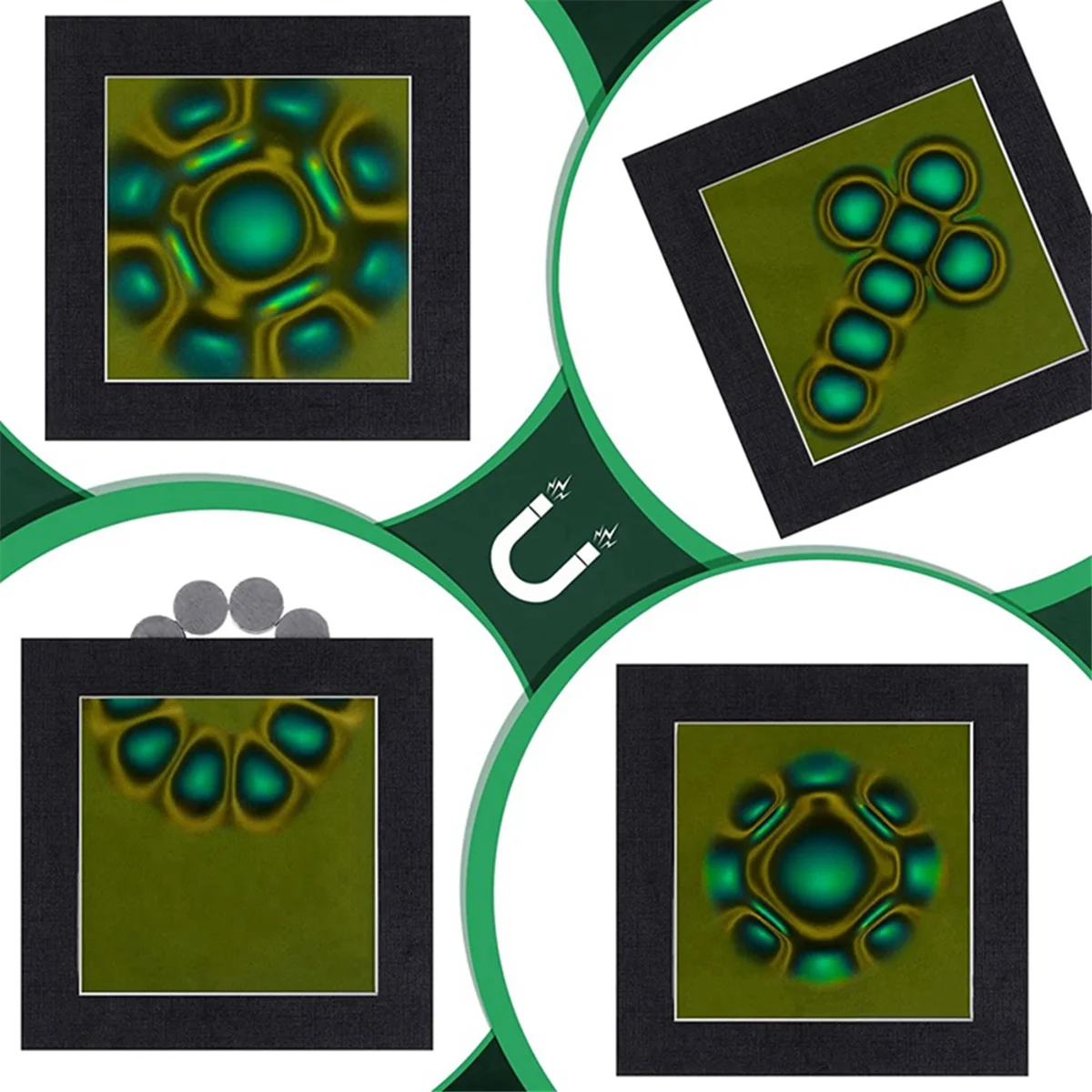 Magnetic Observation Film 4 x 4 Inch Magnetic Film Static Field Flux Display Sheet Magnet Pattern Detector DY