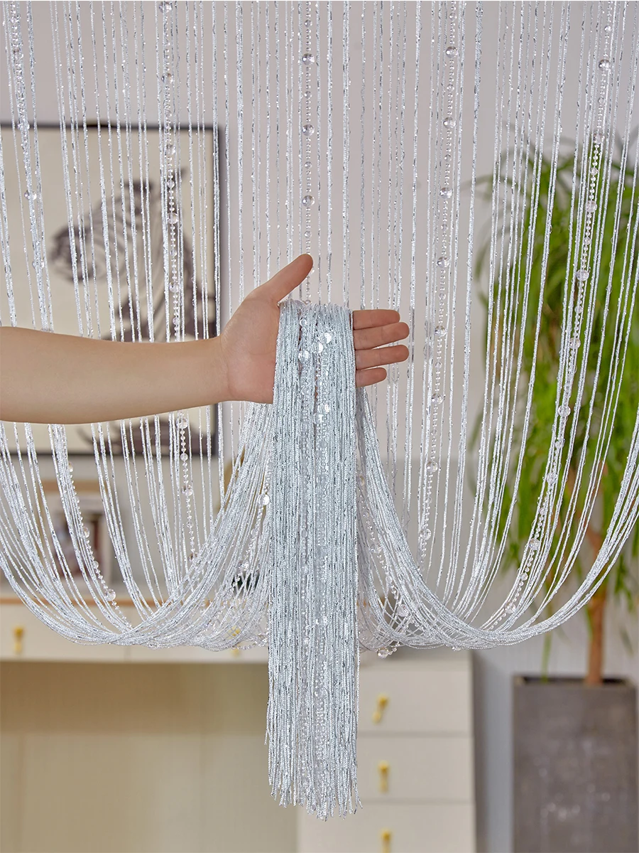 Crystal String Door Curtain Beads Room Divider Tassel Fringe