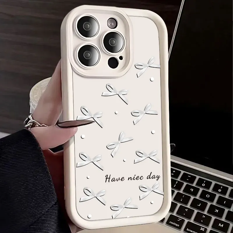 Fashion Bow Polka Dot Soft Silicone Phone Case Cover