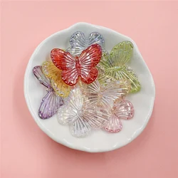 Set of 10 Large Colorful Laser Butterfly Beads for DIY Jewelry Making and Crafting (Multicolor)