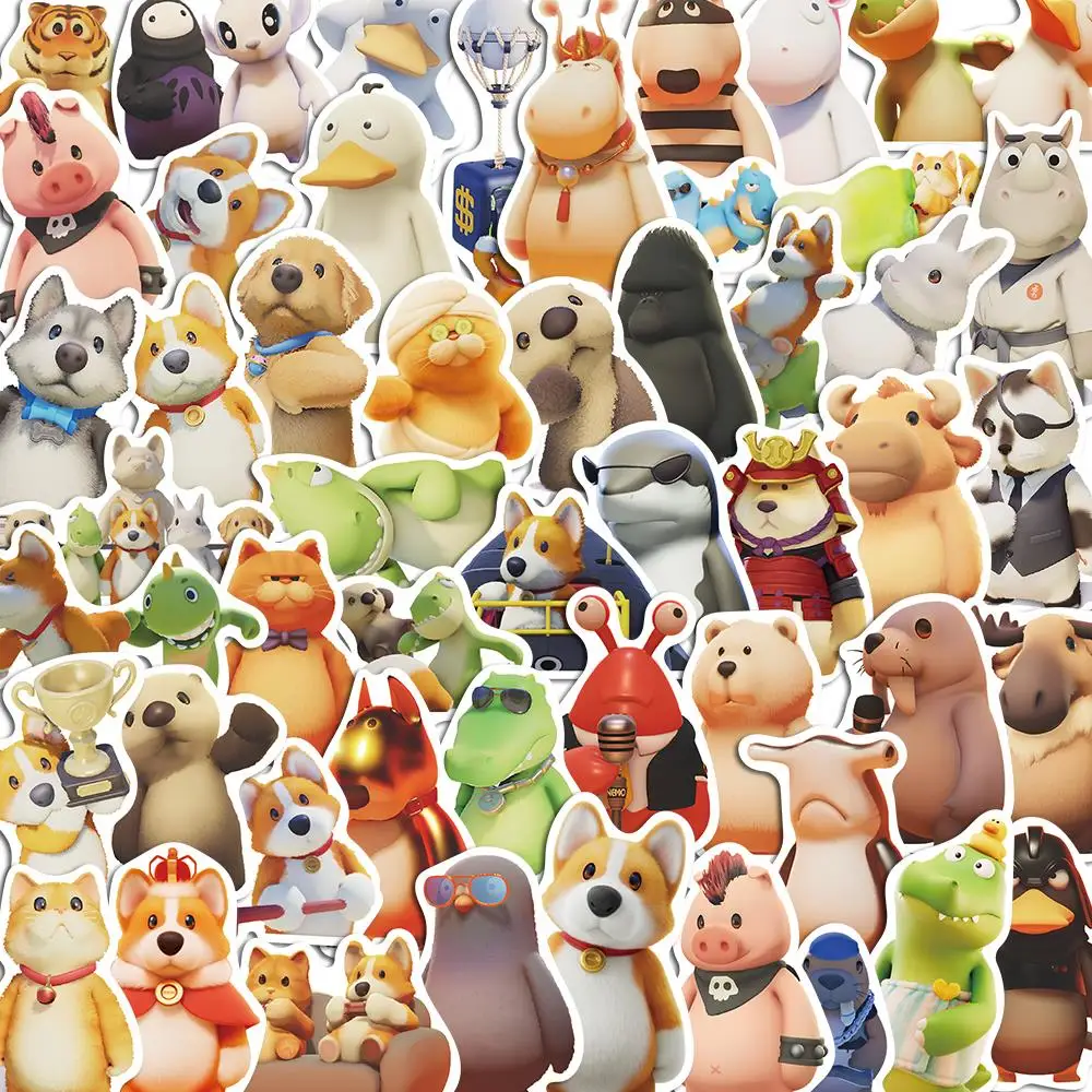 

10/50PCS Party Animals Game 3D Cartoon Stickers For Kids Pack DIY Skateboard Motorcycle Suitcase Decals Decor Phone Laptop Toys
