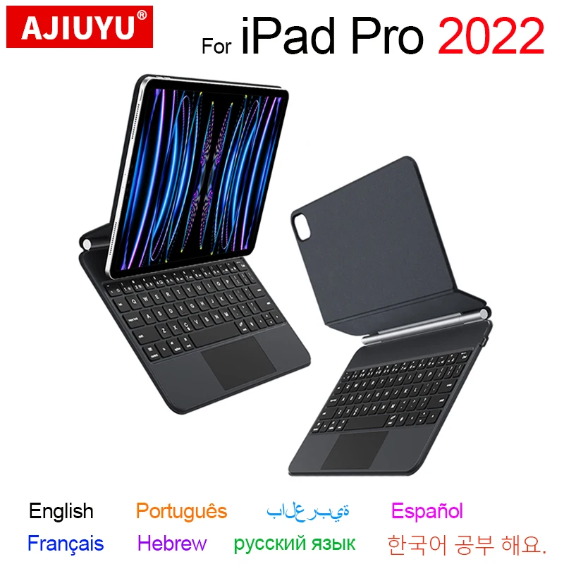 Capa de Teclado Mágico para Ipad Pro 11 12.9 m2 6th 5th 4th 3rd Generation Air 10.9 Air 4th Generation 2023 2023 2023