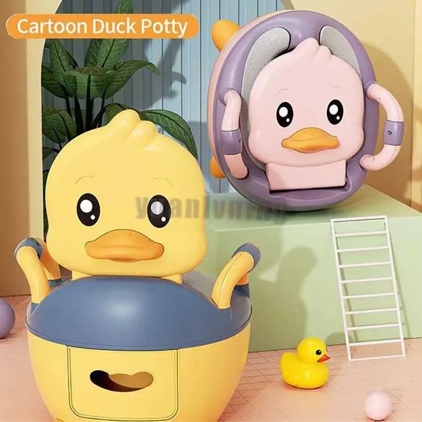 Children's Pot 1-6 Years Old Upgraded Cute Duck Baby Toilet Seat Baby Potty Portable Stool Boys & Girls Safe Trainer Seat WC 3