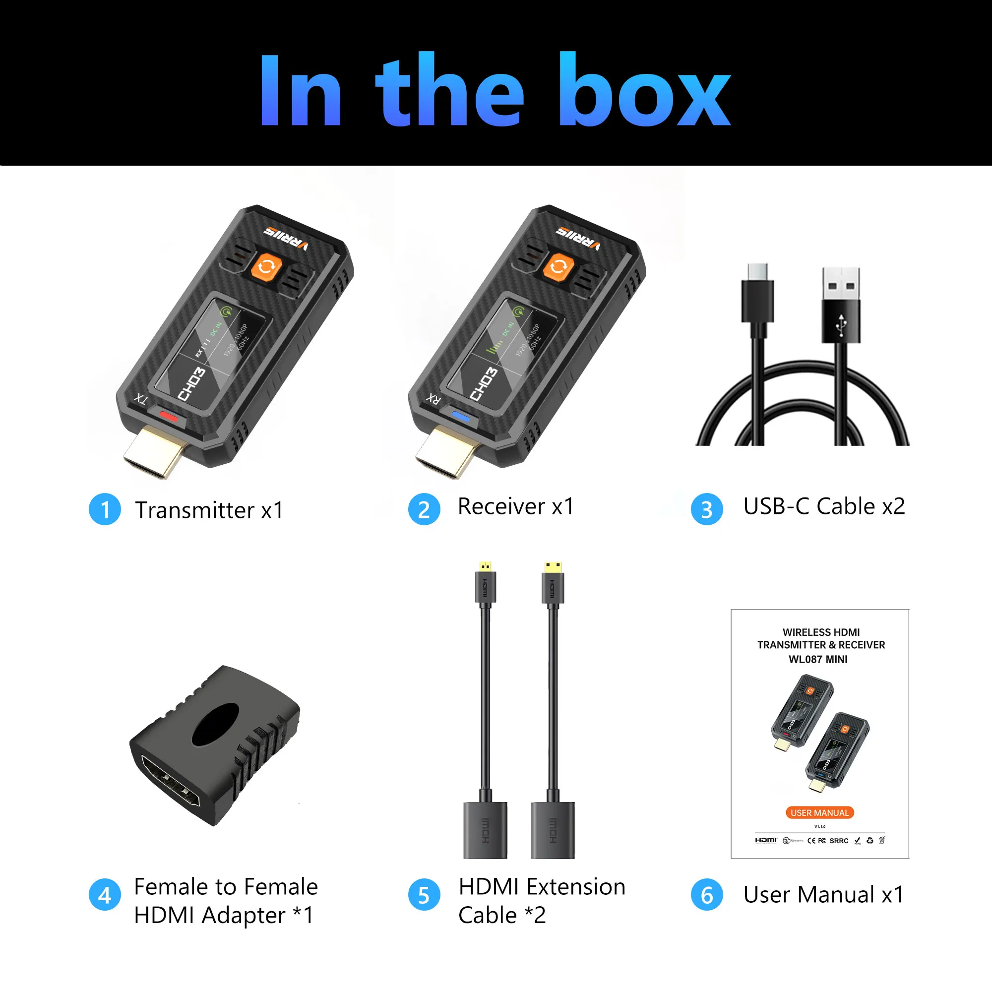 350M1080P Wireless Hdmi Video Transmitter and Receiver 5G Mini HDMI Extender for