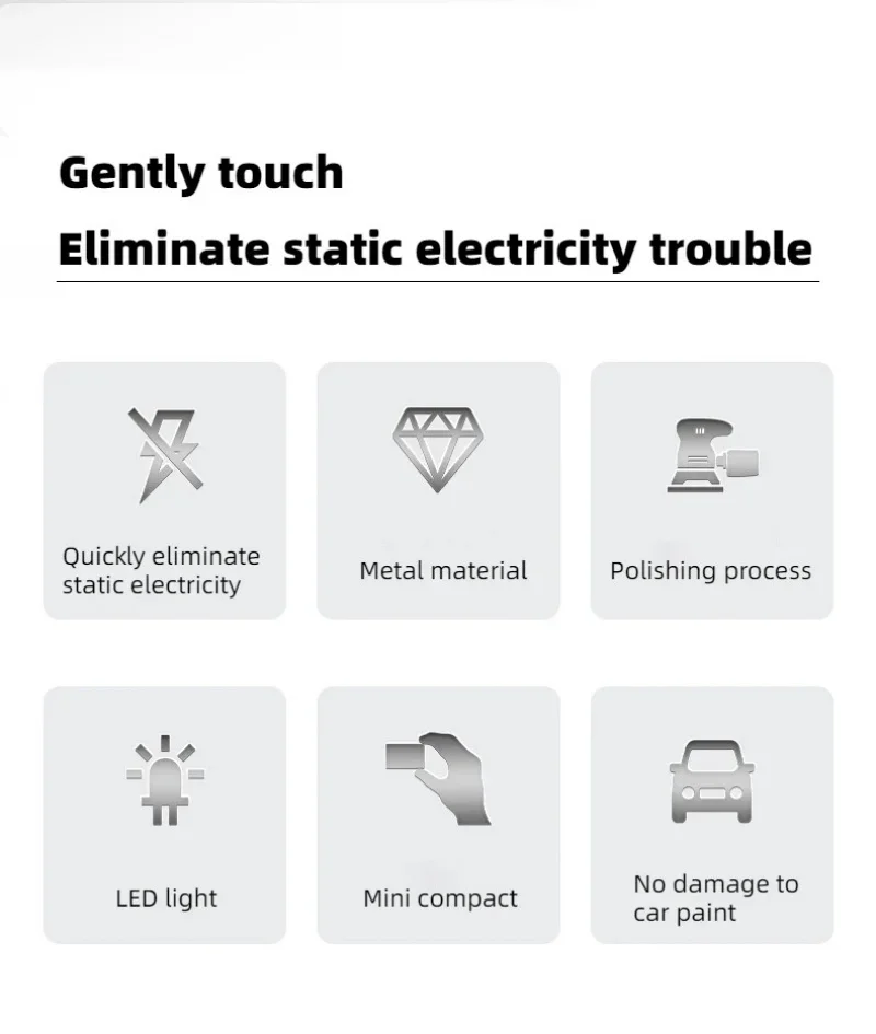 Statische Stange, elektrostatischer Entlaster, tragbarer antistatischer Schlüsselanhänger, für Winter, trockenes Klima, statisch, antistatisch, Autozubehör – Detail 3