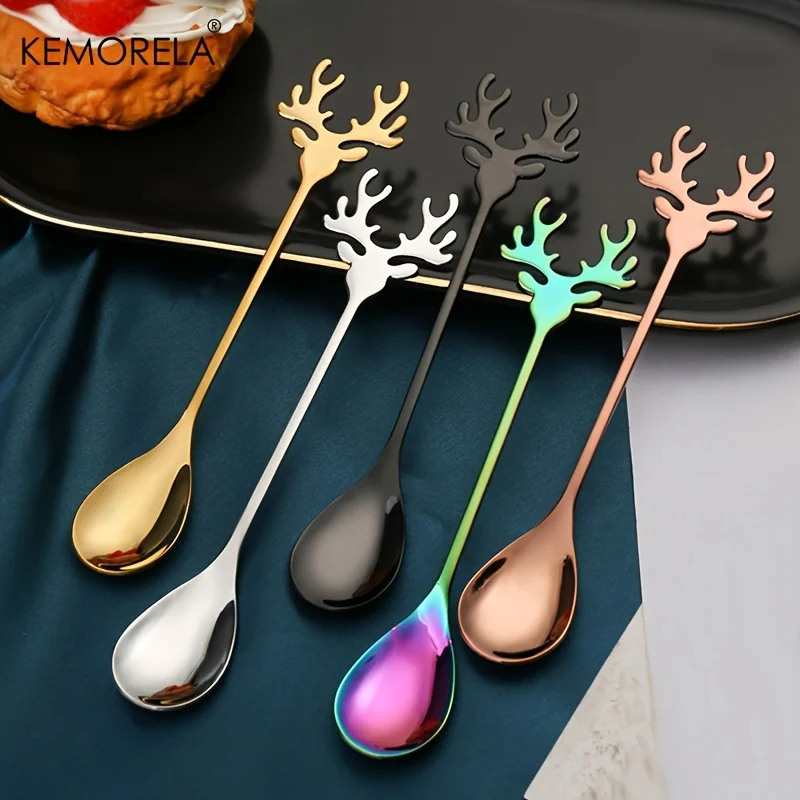 Christmas Stainless Steel Spoon 2/4/6PCS