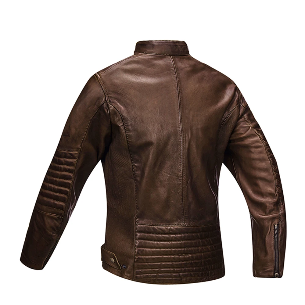 NERVE Motorcycle Cowboy Washed Leather Jacket Warm Motorcycle Jacket Breathable Anti-drop Men's And Women's Protective Jackets
