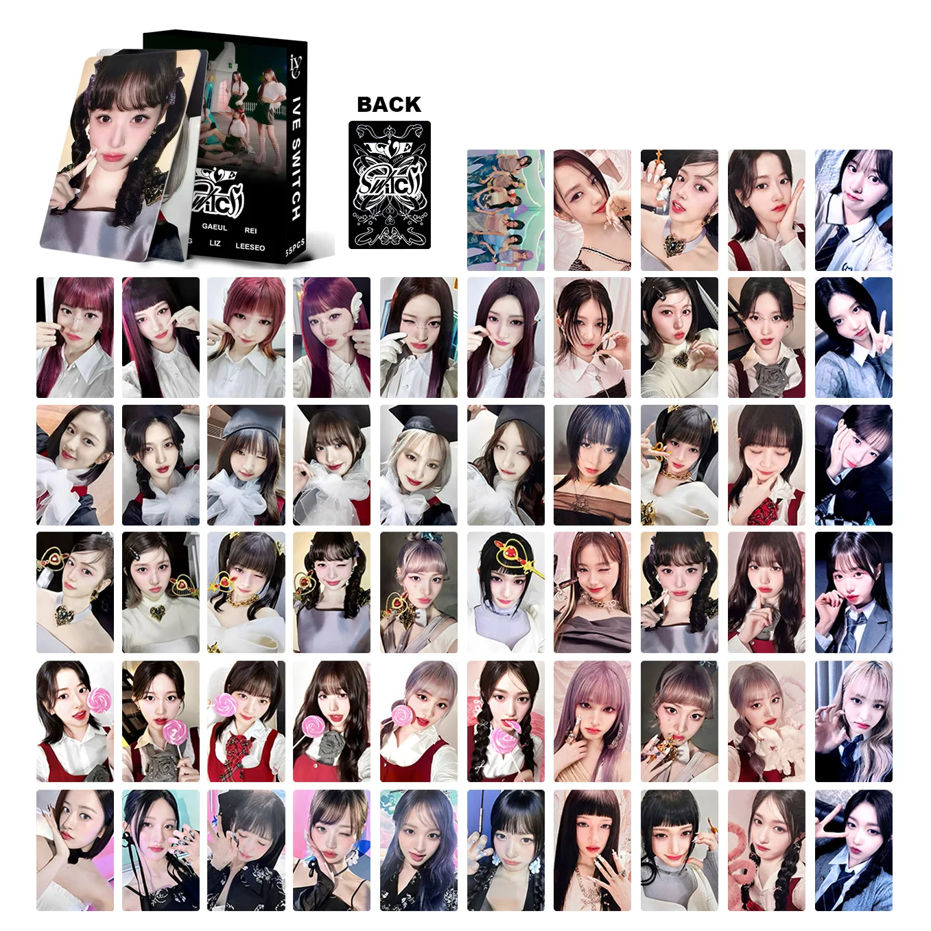 

55 шт./набор Kpop Idol IVE Lomo карты IVE SWITCH новый альбом фотокарты HD карточка постер для девочек Wonyoung LIZ Рей Поклонники подарки