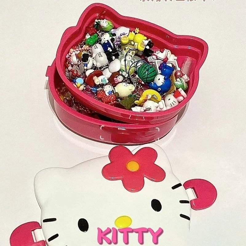 

Sanrio Kawaii Anime Hello Kitty Double Layer Storage Box Cute Sweet Cartoon Plastic Bento Box Lunch Box Lovely Gifts for Girls