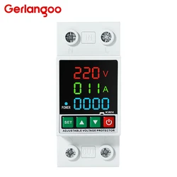 Din Rail Adjustable Voltage Protection Relay with Overcurrent Protection, 230V, 63A - 230V 63A