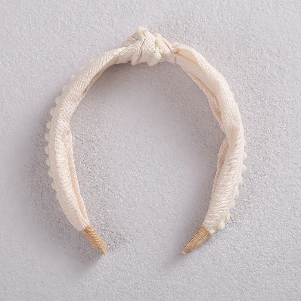 1Pcs Quer Knoten Haar Hoop Stirnbänder für Kinder Schöne Pompom Baby Kinder Stirnbänder Mädchen Haar Zubehör Haar Bands – Detail 19