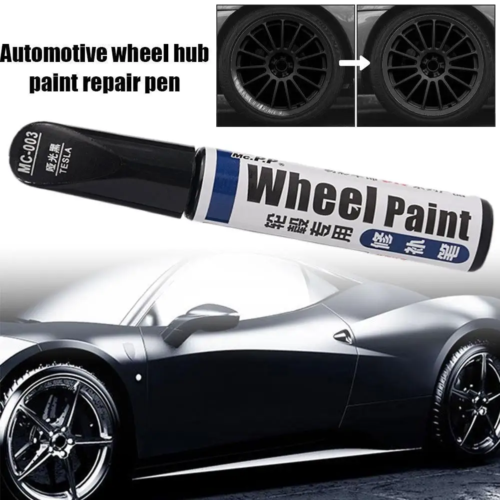 12ml Silver Black Alloy Wheel Up Pen Repair Paint Curbing Brush With Spray Maker Scratch Hub Scratch Wheel Paint I8D8