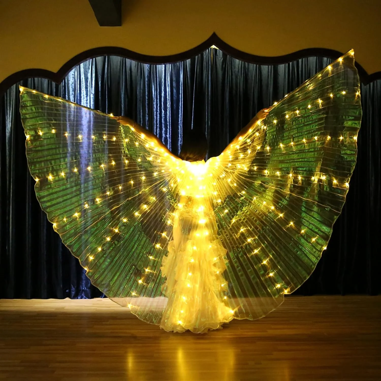 LED Luminous Belly Dance Wings Cloak Stage Performence Supplies Glowing Butterfly Fairy Wing Props fairy wings cloak