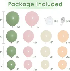 Elegant Rose Gold Balloon Garland Kit for Special Celebrations and Events (Green Pink)
