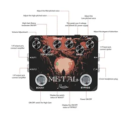 Ultimate Guitar Effects Pedal with Noise Gate, Delay, Chorus, and More (Metal Dist)