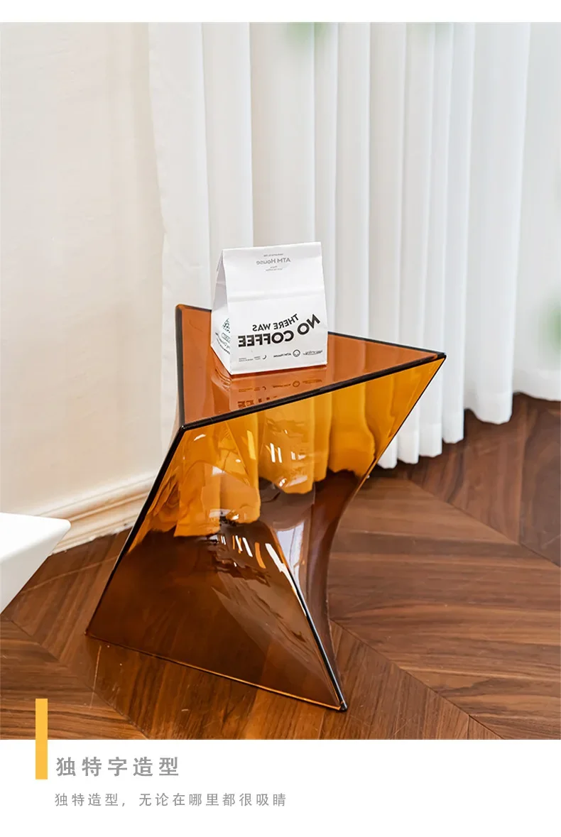 Description Picture 5 of itemLight Luxury Coffee Table for Home, Transparent Acrylic Sofa Side Table, Designer Small Apartment Simple Bedside Table