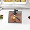15 Inch Black Drop In Bar Sink Bar Outdoor Rv Sink 16 Gauge Black Stainless Steel Single Bowl Kitchen Sink with Cutting Board 1