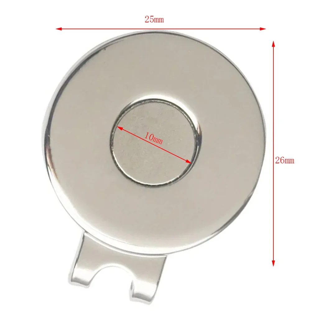 고품질 골프 모자 바이저 캡 클립, 25mm, 골프 공 조준 아연 합금 마그네틱 마커, 전문 골프 훈련 보조, 10 개