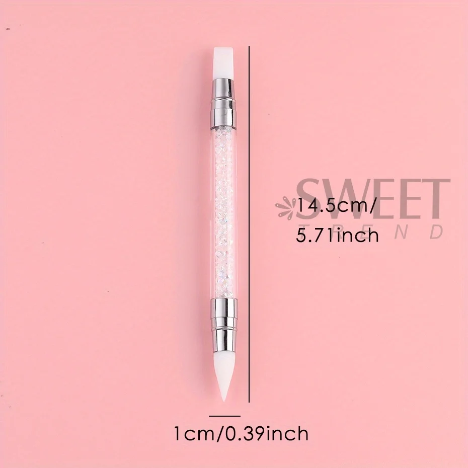 2pcs Double Head Silicone Nail Art Pen Carving Flower Sculpting Pen Adjustable Glue Stick Embossing Brush Professional Manicure 4