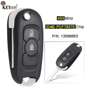 Keyforkess 433MHz PCF7937E / 46 Chip P/N: 13588683 Flip Remote Key Remote Key Fob per Opel Vauxhall Astra K 2015 2016 2017 2018 2019