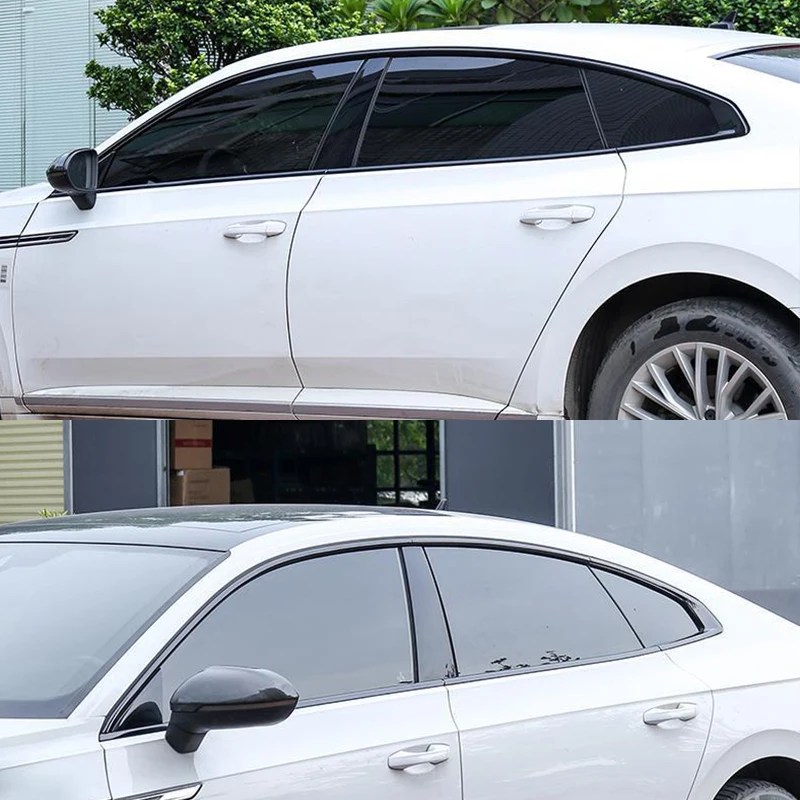 Car Accessories FIT For Volkswagen Arteon VW CC 2019-2023 stainless steel Black Car Window Sill Trim Molding Cover trim 10PCS 5