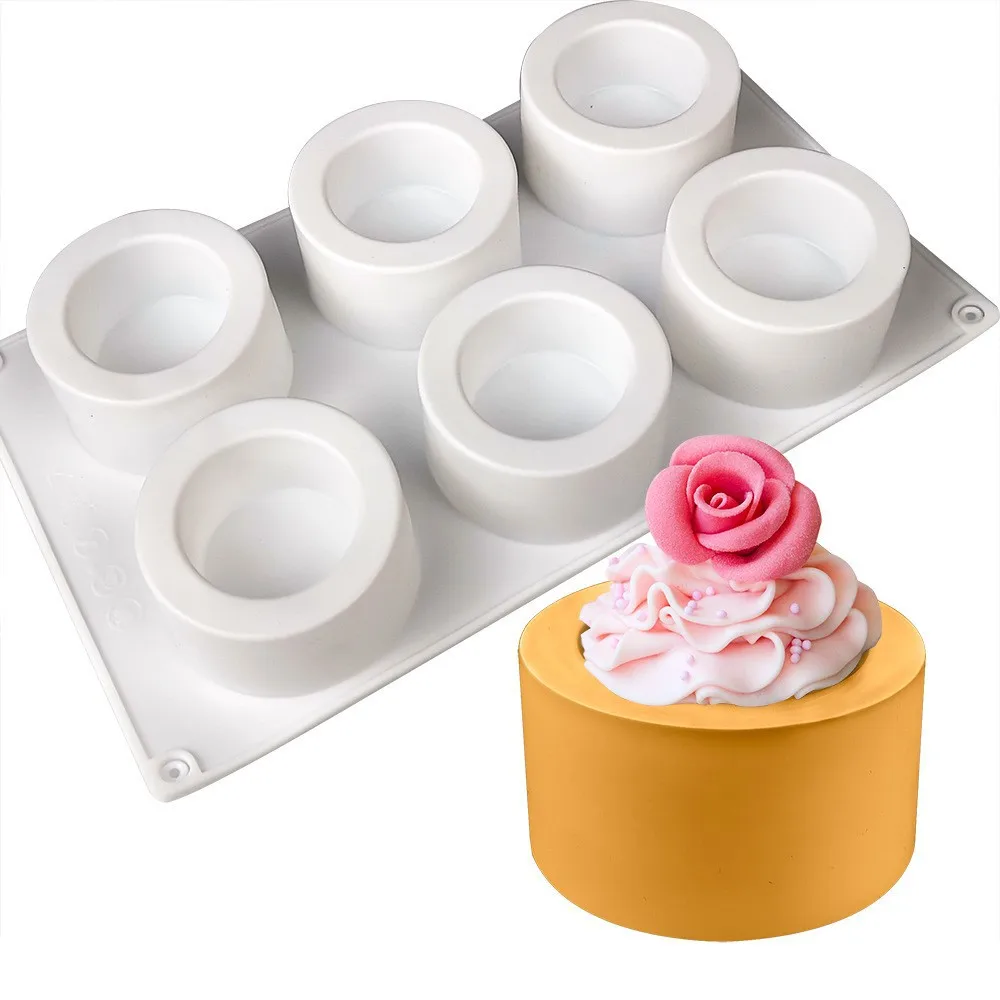 

6-Chamber Cylindrical Cake Baking Mold Homemade Mousse Cake Chocolate Pastry DIY Kitchen Baking Utensils