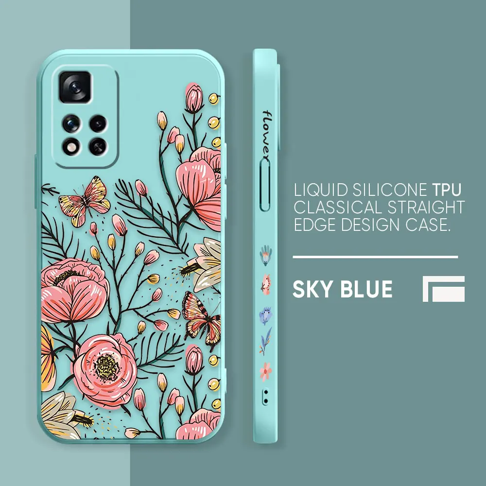 thumbnail image 1 of Case For Redmi Note 12 11 11T 11R 11E 10 9 8 7 7S PRO PLUS 4G 5G Simple Liquid silicone Case The Most Beautiful Flower, 1 of 5