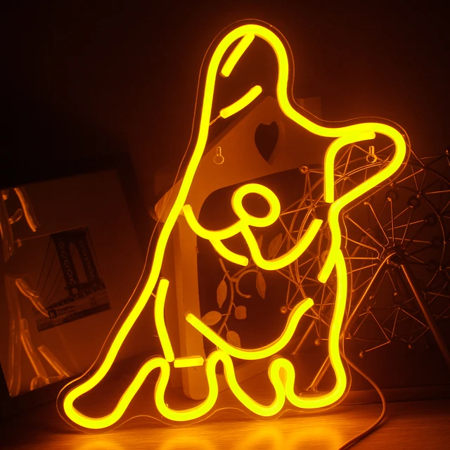 Neon Light Dog, Neon Bulldog, Wall Decor, Neon Sign