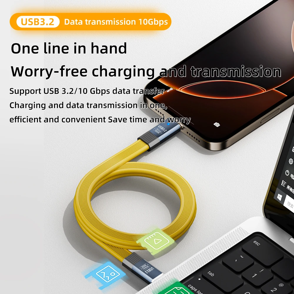 High-Speed USB 3.2 Type-A to Type-C Cable - 36W Fast Charging & 10Gbps Data Transfer